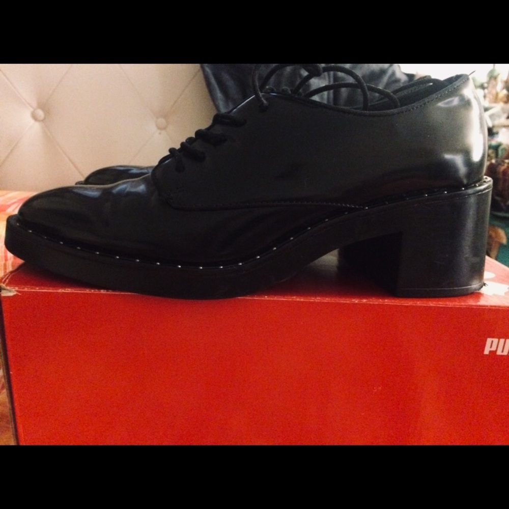 Zara Trafaluc black studded shoes
